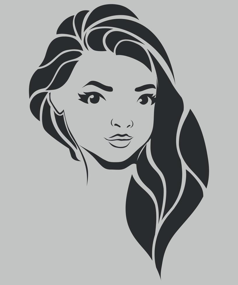 girl silhouette icon isolated on a white background vector