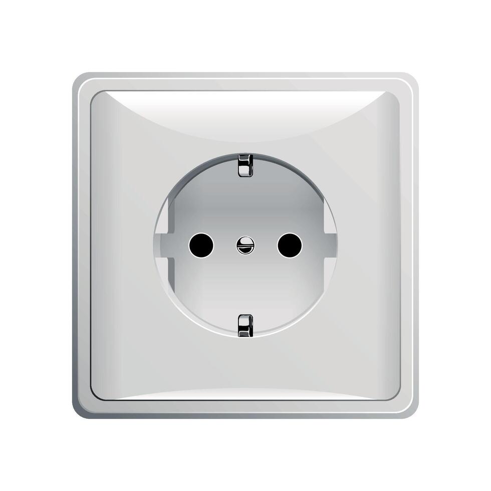 white electrical outlet icon isolated on a white background vector