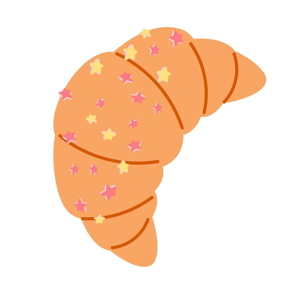 Isolated croissant with stars decorative on a white background vector