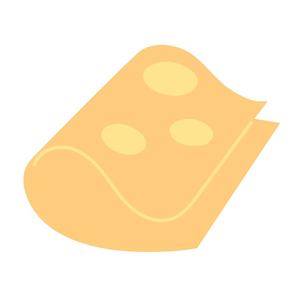 Isolated slice of cheese on a white background vector