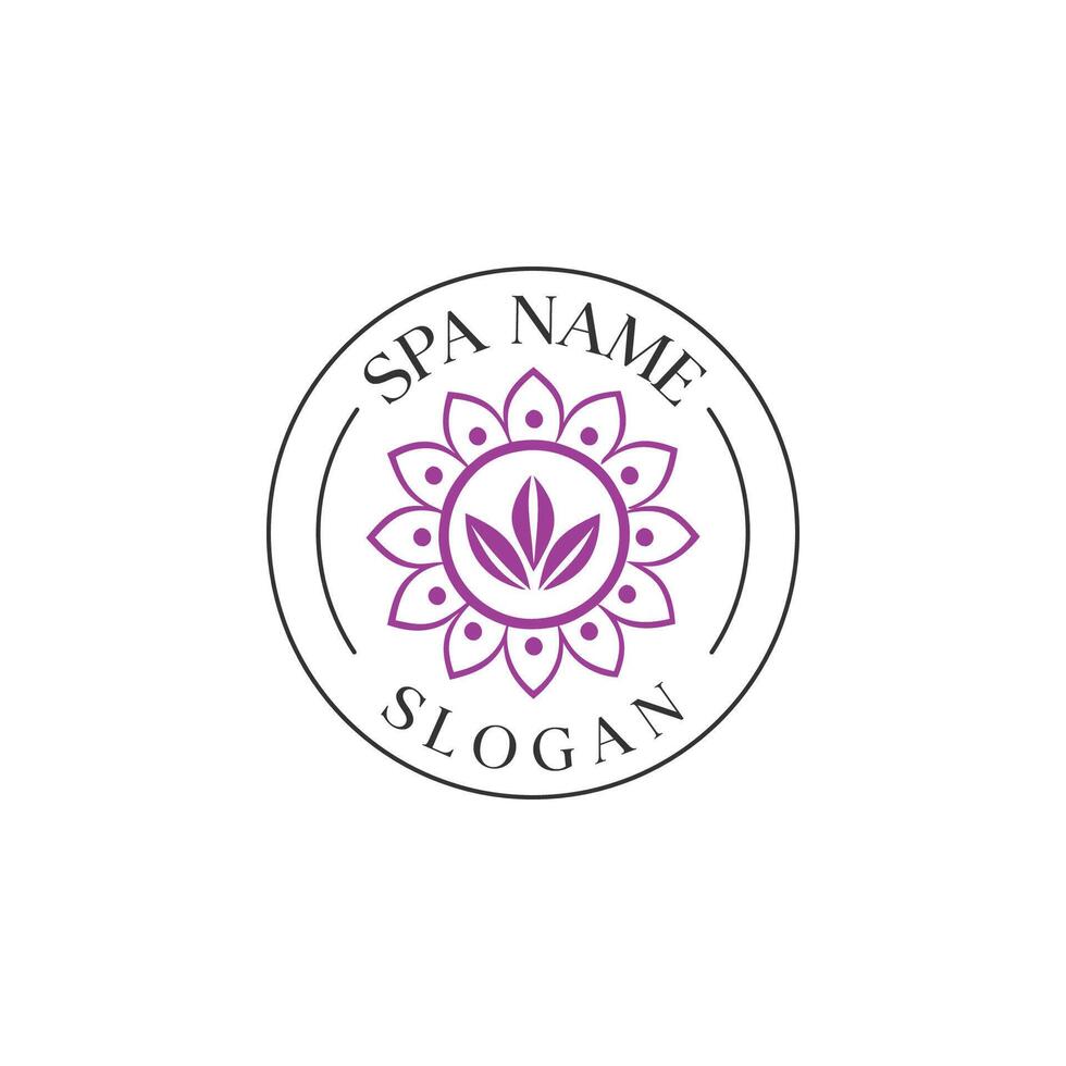 Elegant Spa Logo with Lotus Flower and Flame Elements vector