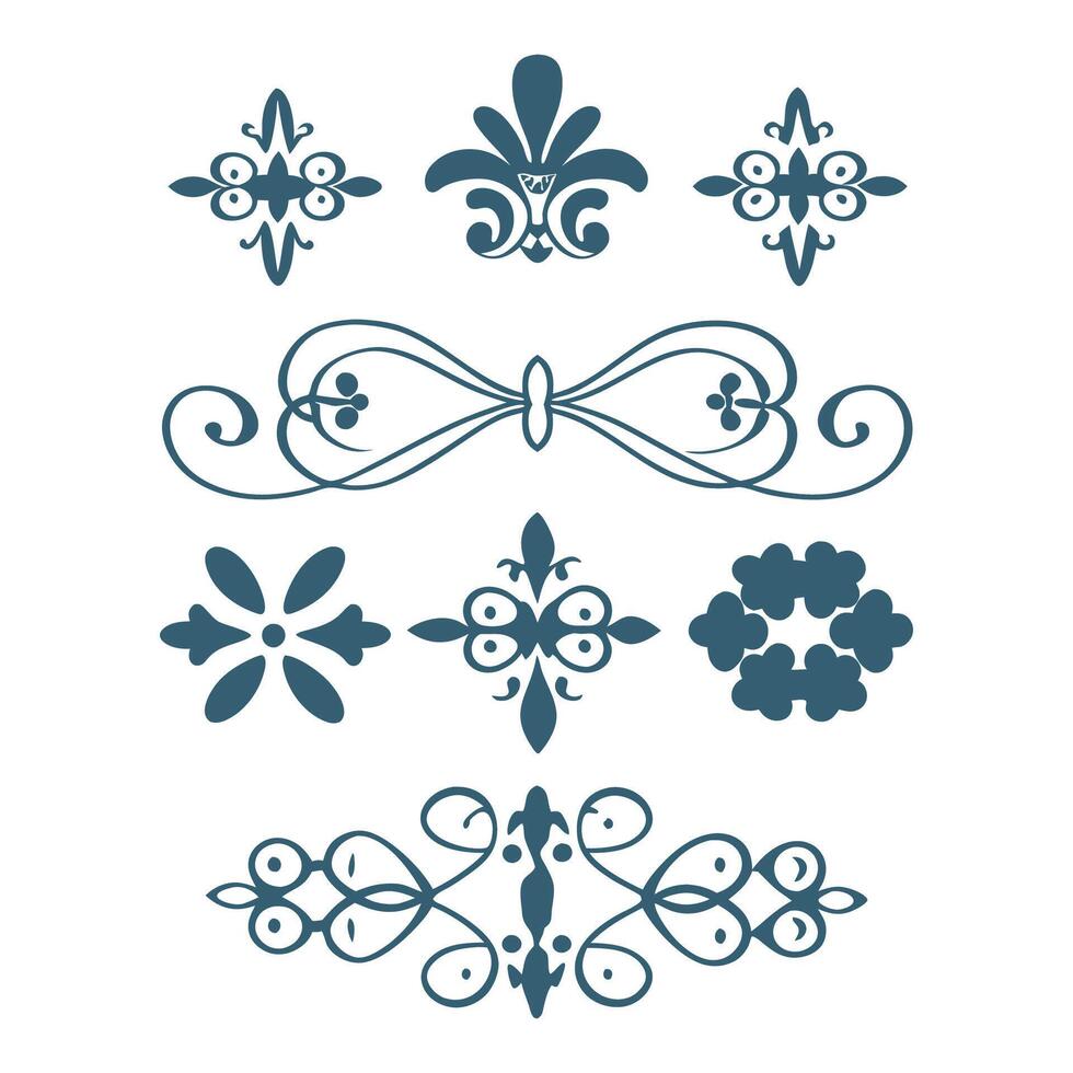 Elegant Vintage Ornamental Flourishes and Decorative Design Elements Set vector