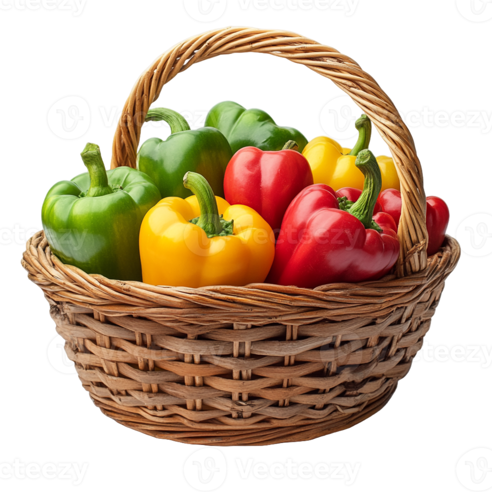 Bell Piper Basket Isolated on Transparent Background for Professional Graphic Design and Artwork png