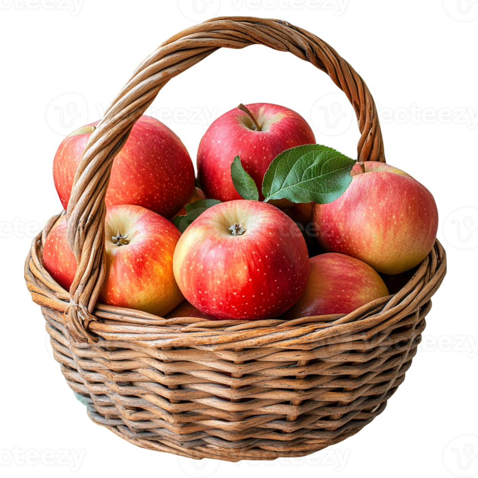Fresh Apples Basket Isolated on Transparent Background for Digital Designs and Creative Projects png