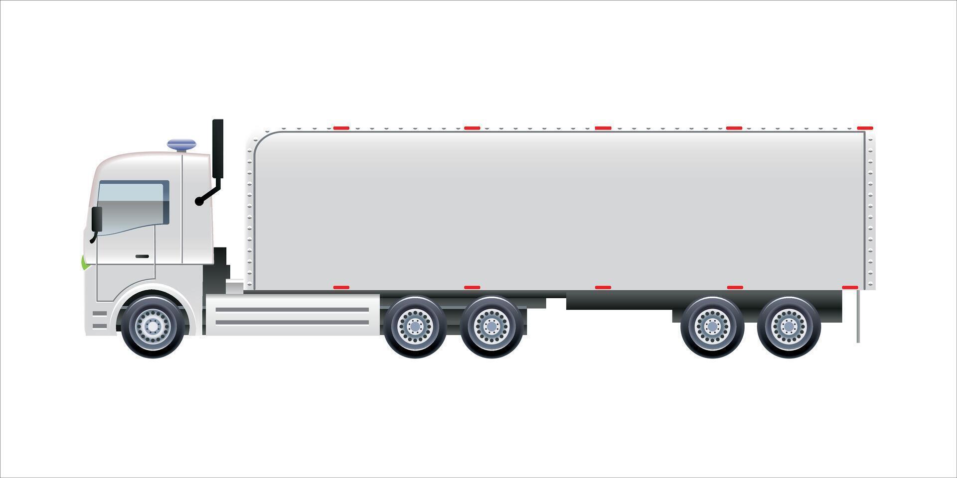 Cargo trailer container truck logistic delivery service illustration vector