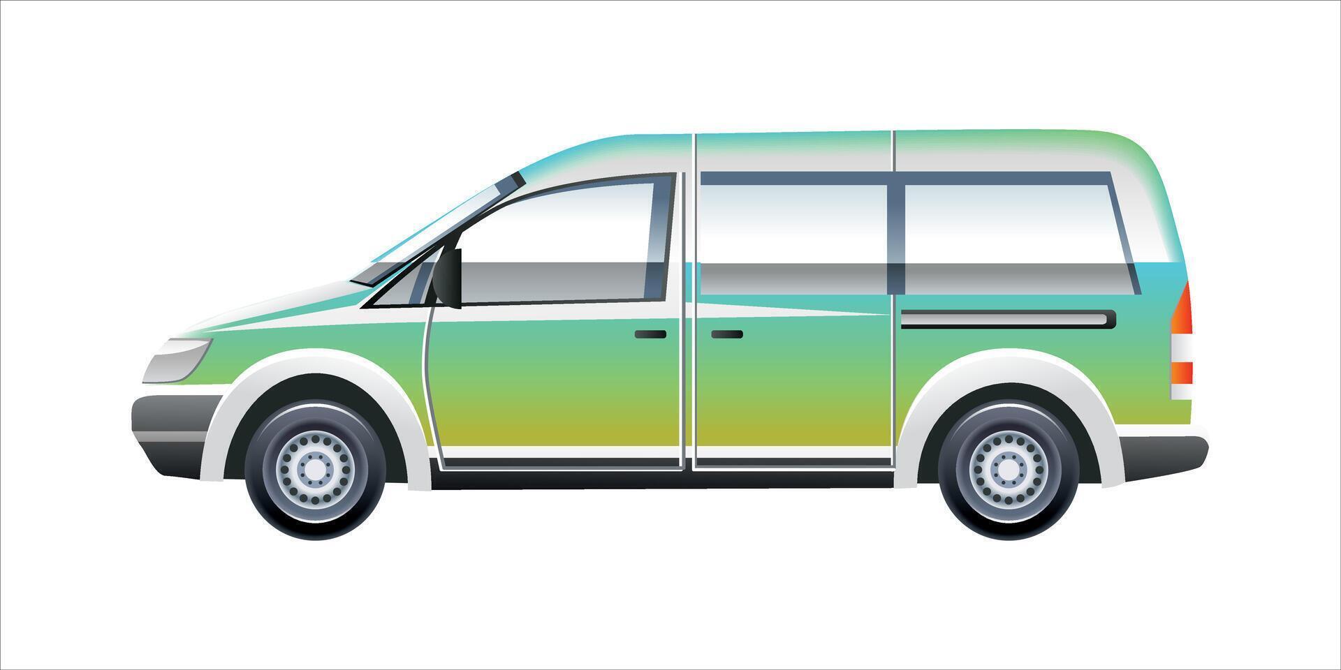 Passenger mini van car illustration vector