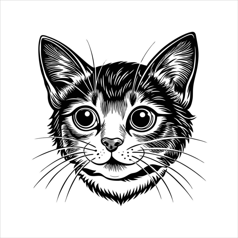 Cat Head Illustration vector
