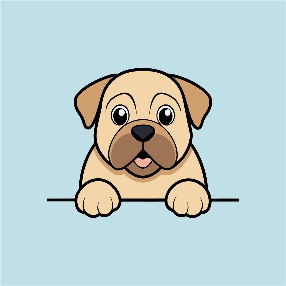 Peeking Bullmastiff Dog Shirt vector