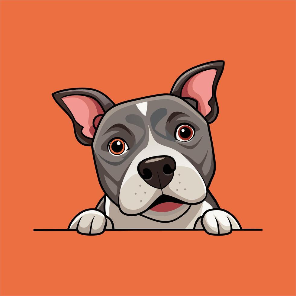 Staffordshire Bull Terrier Peeking Face vector