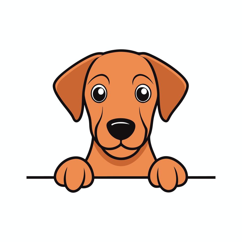 Rhodesian Ridgeback Peeking Face vector