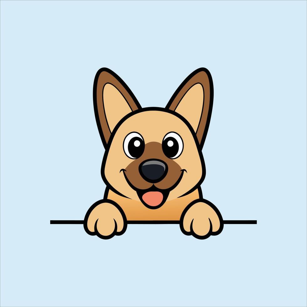 Belgian Malinois Peeking Face vector