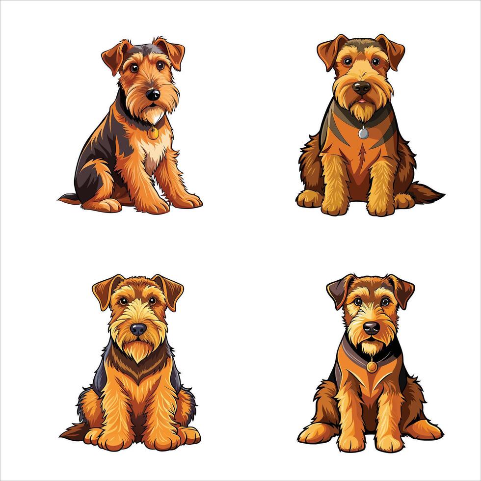 Airedale Terrier sitting vector