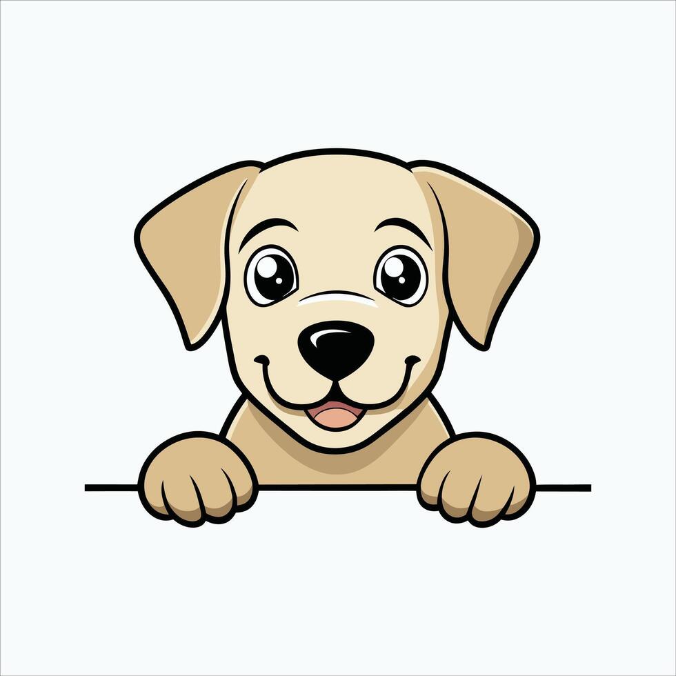 Labrador Retriever Peeking Face vector