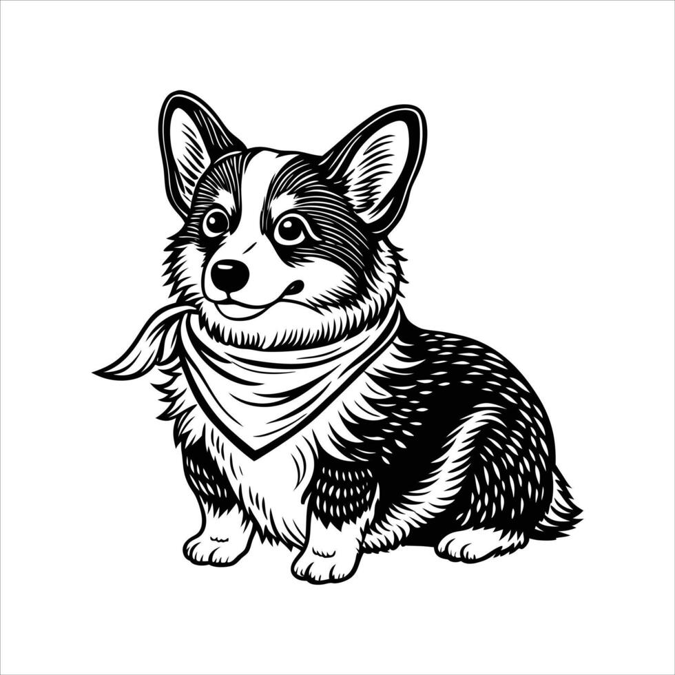 Corgi Dog Illustration vector