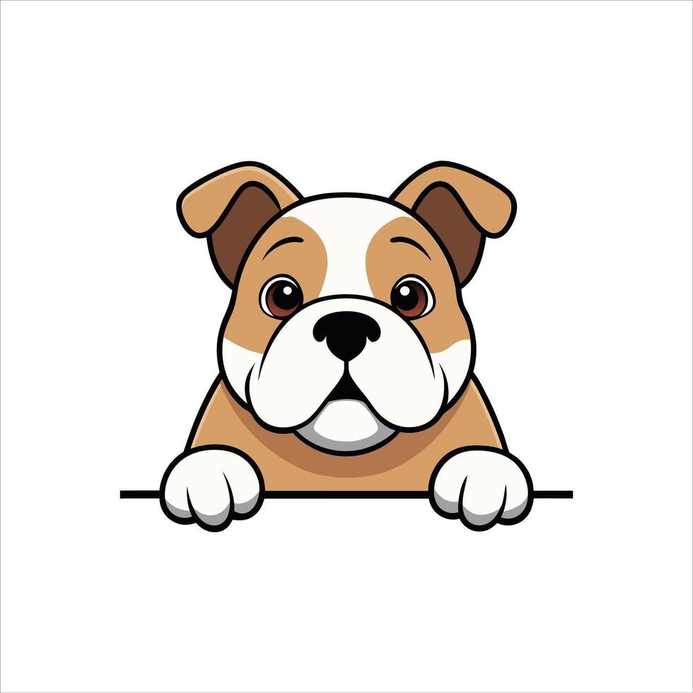 Peeking English Bulldog Dog Shirt vector