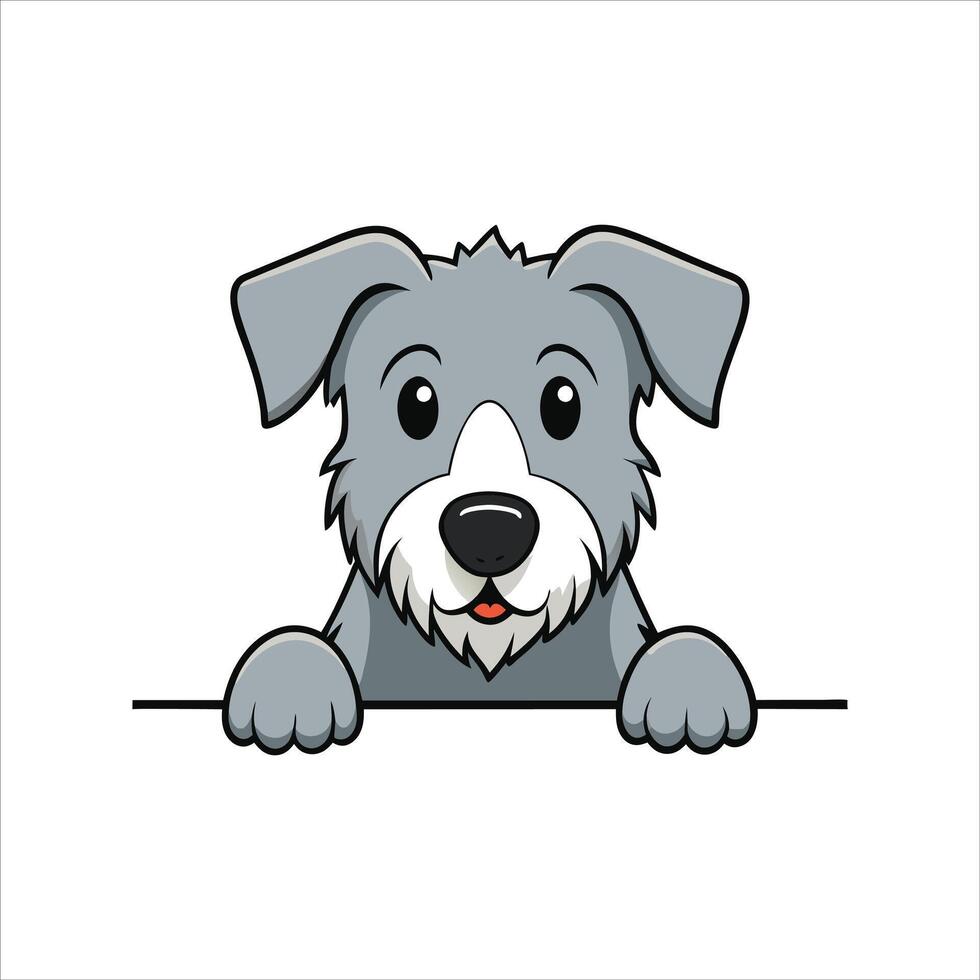 Irish Wolfhound Peeking Face vector