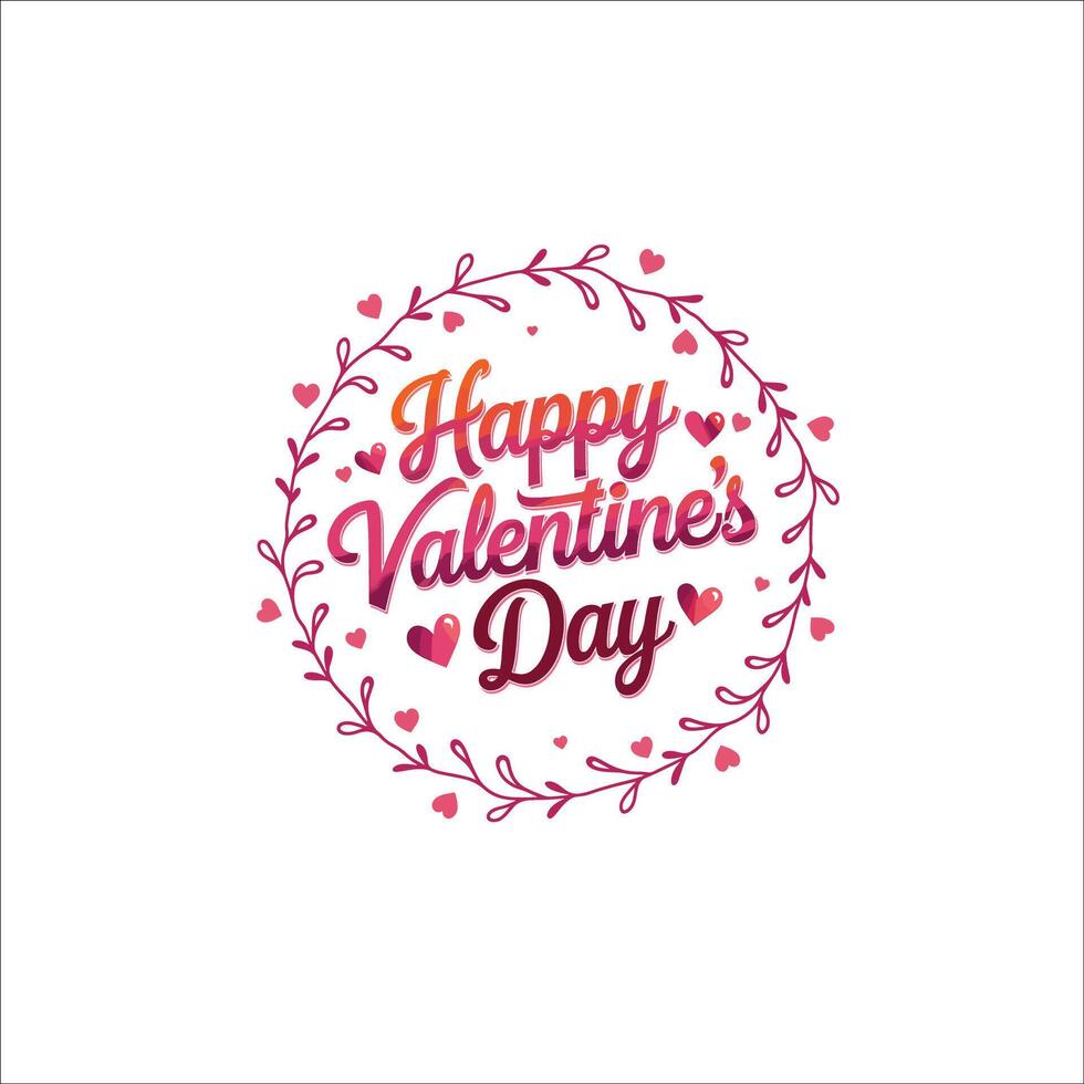 Gradient Valentine's Day Typography Design vector