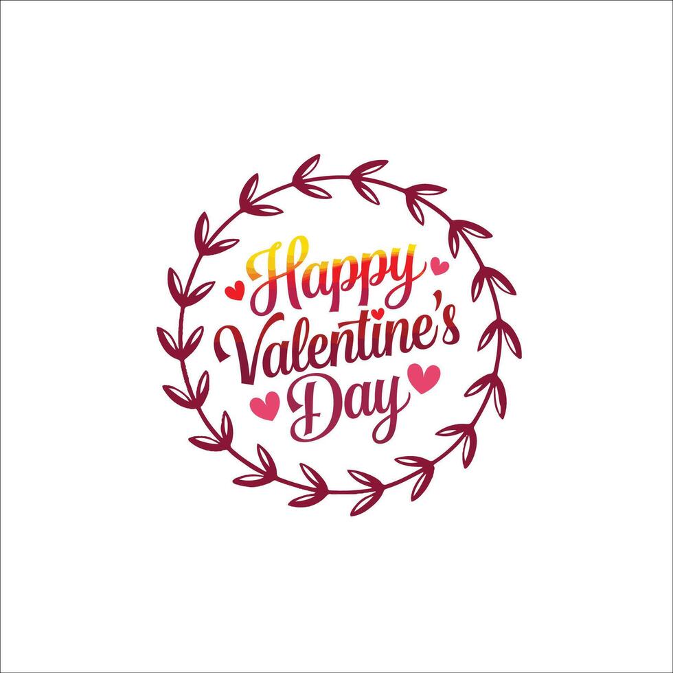 Festive Valentine's Day Text Illustration vector