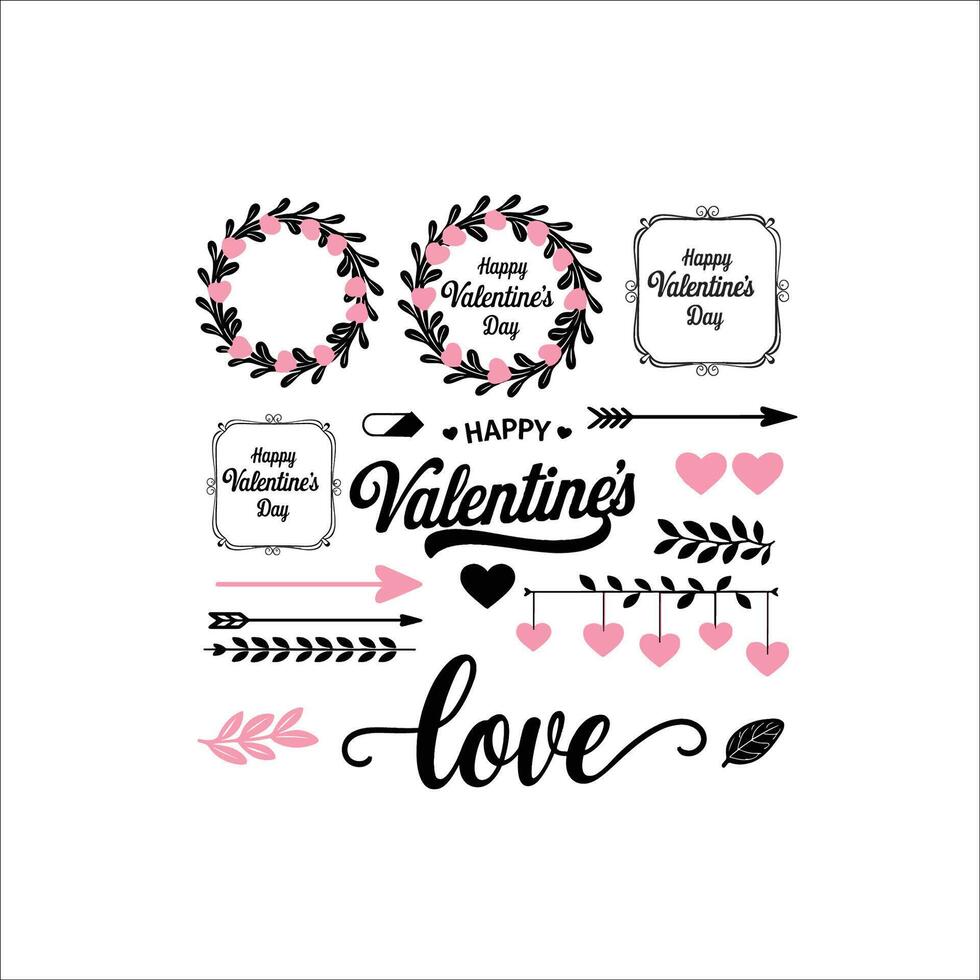 Vibrant Valentine's Day Script Illustration vector