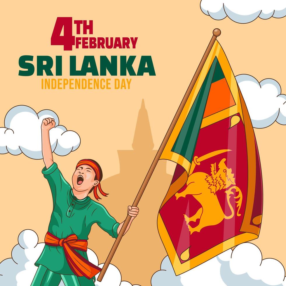 Happy Sri Lanka independence day background vector