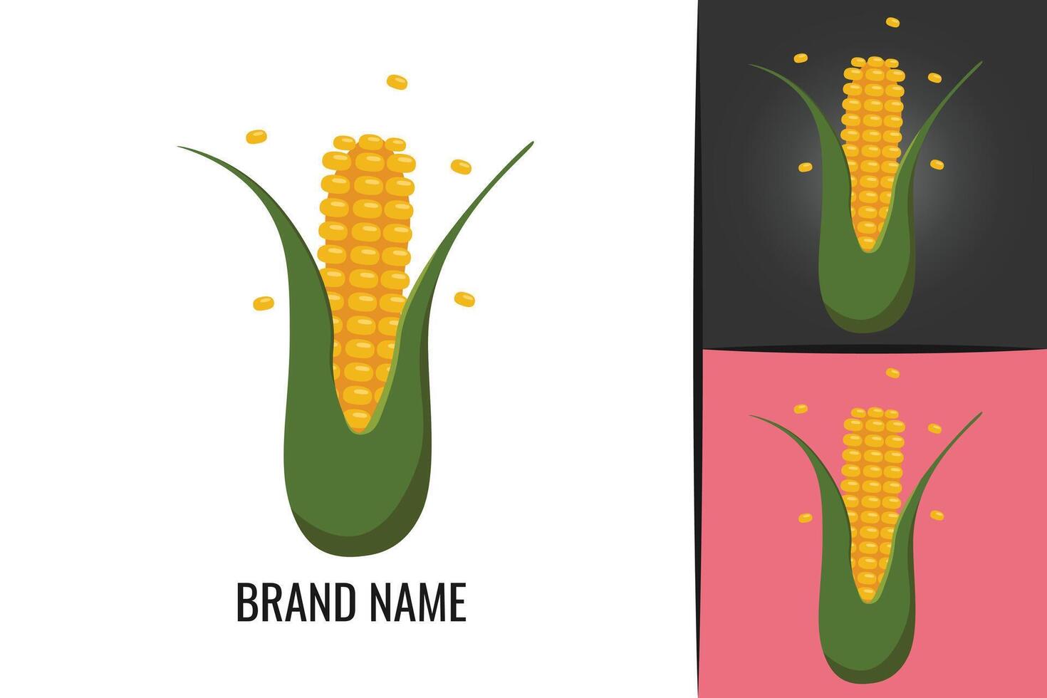 Grain Corn Logo. Vegetable Corn cob logotype vegan vector