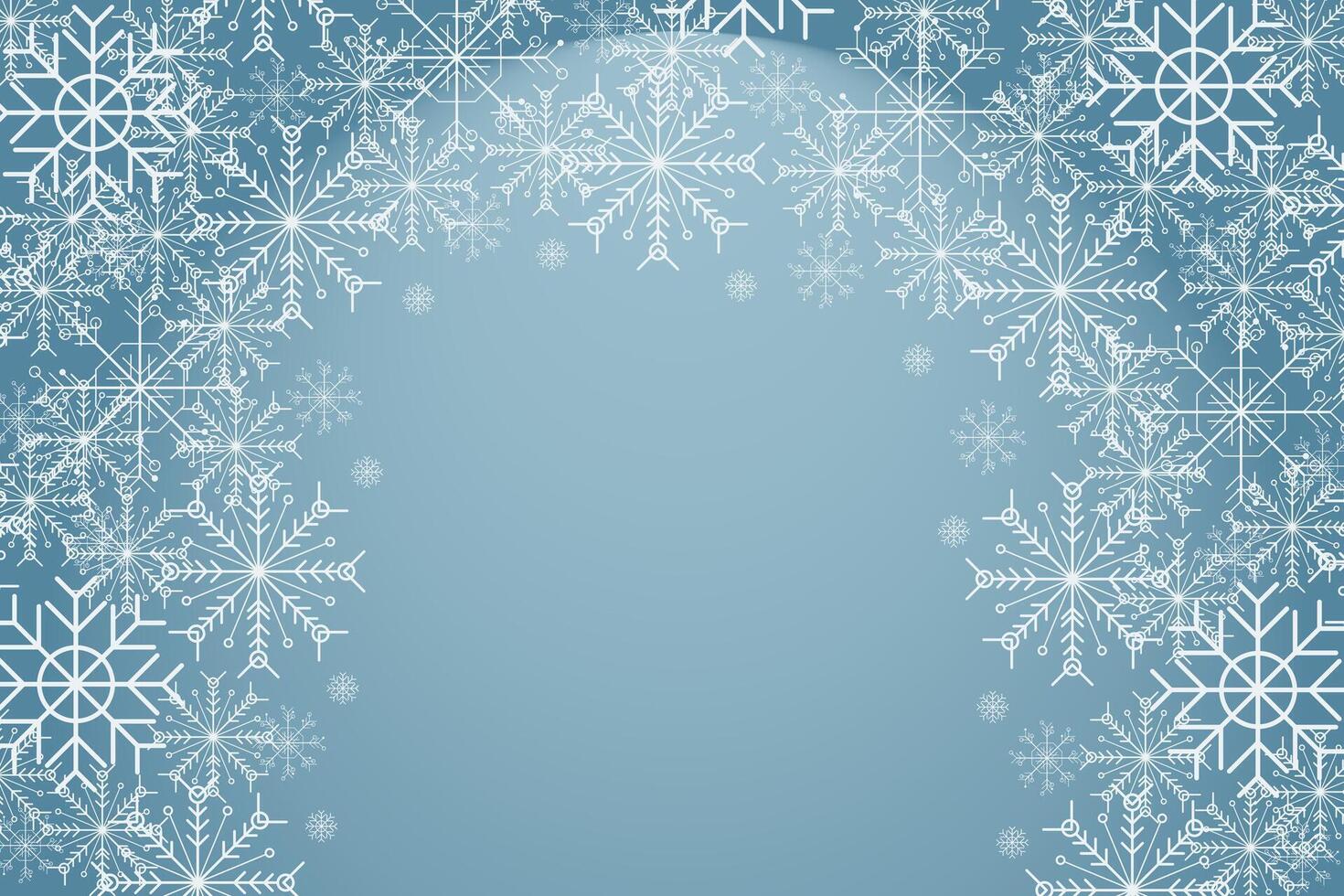 Winter snow frame. Christmas Snowflakes border. Snowy frame frozen background vector