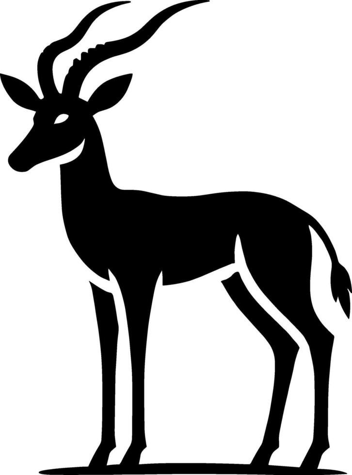 Graceful Standing Antelope Silhouette vector