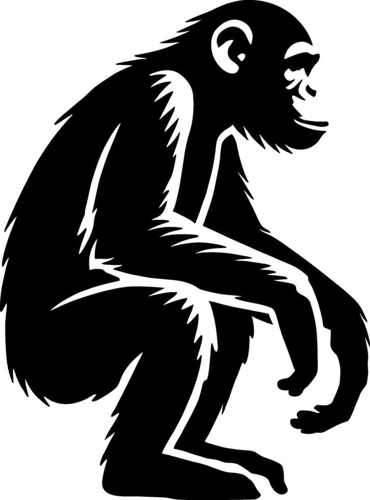 Bold Chimpanzee Silhouette vector