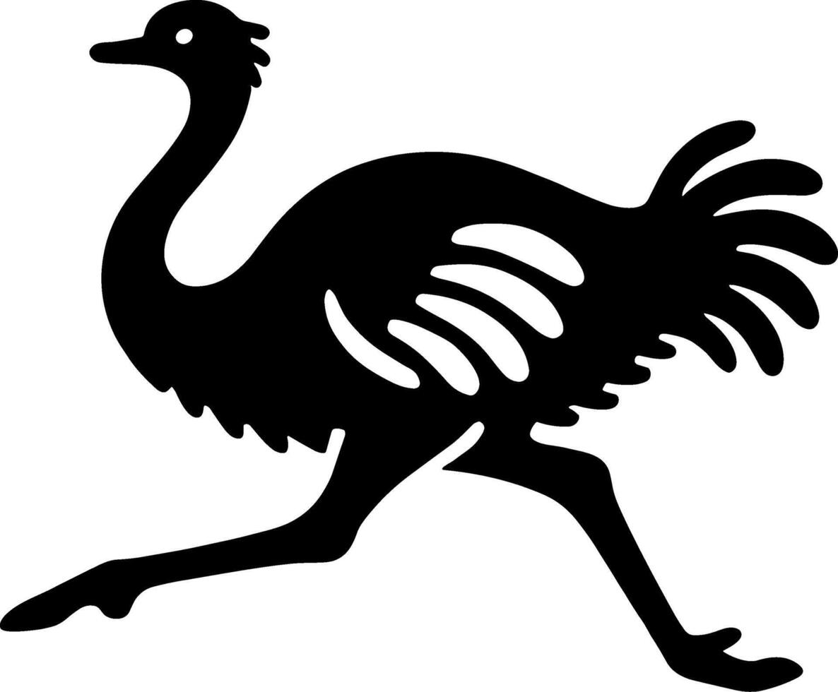 Ostrich Running Silhouette vector