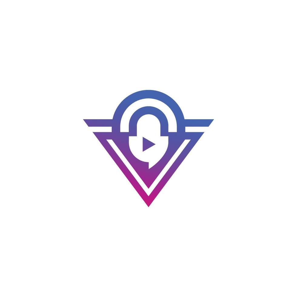 Key shield color gradation, digital security logo design inspiration vector