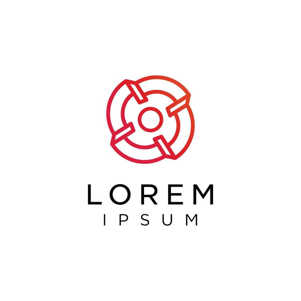 Propeller logo with line art, logo design inspiration vector