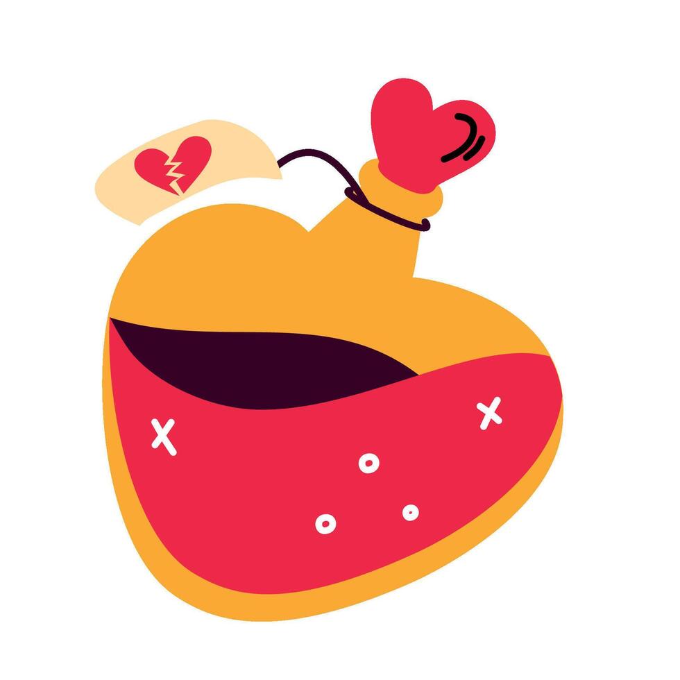 A love potion in a heart-shaped bottle. vector