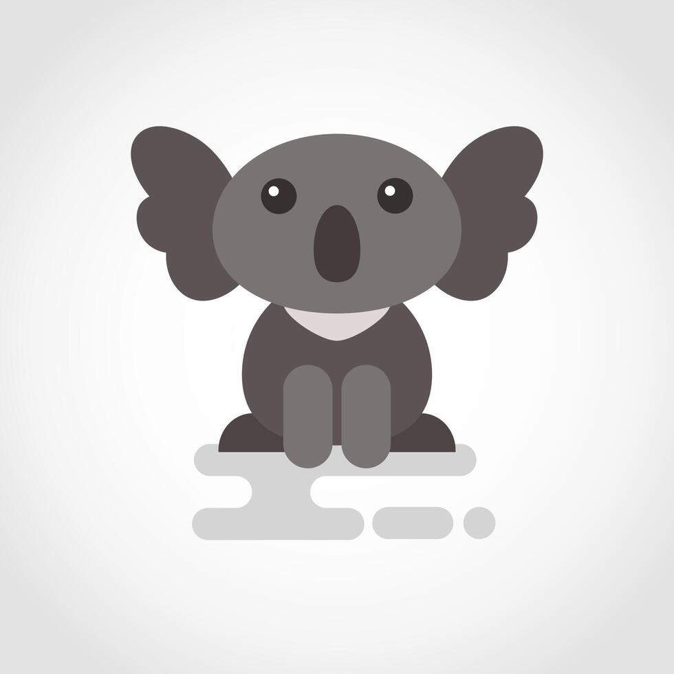 Icon of funny coala in flat design vector