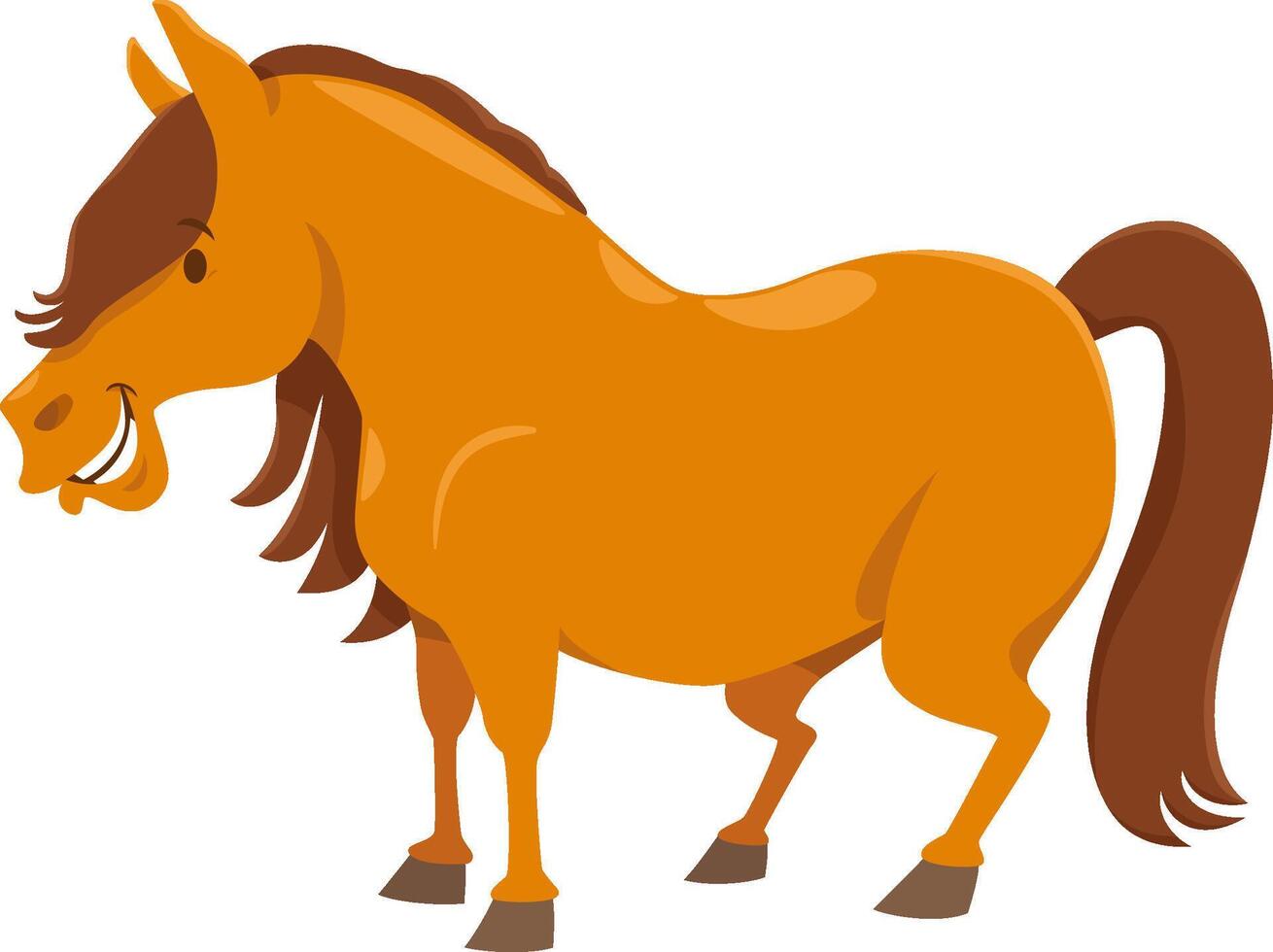 cartoon horse or pony farm animal character vector
