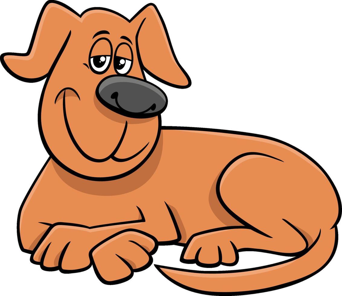cartoon lying dog comic animal character vector