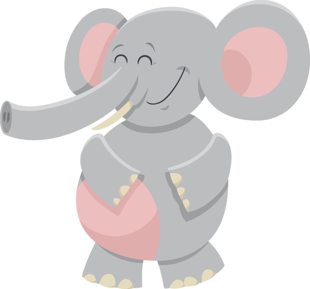 cartoon African elephant wild animal character vector