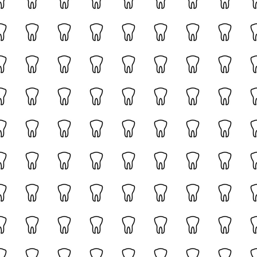 Seamless pattern with teeth, line drawing on dental theme vector