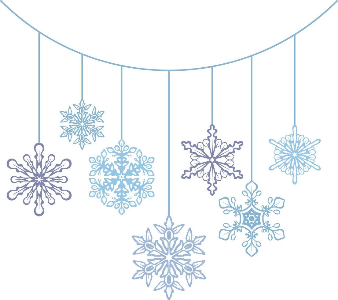 Winter snowflake garland vector