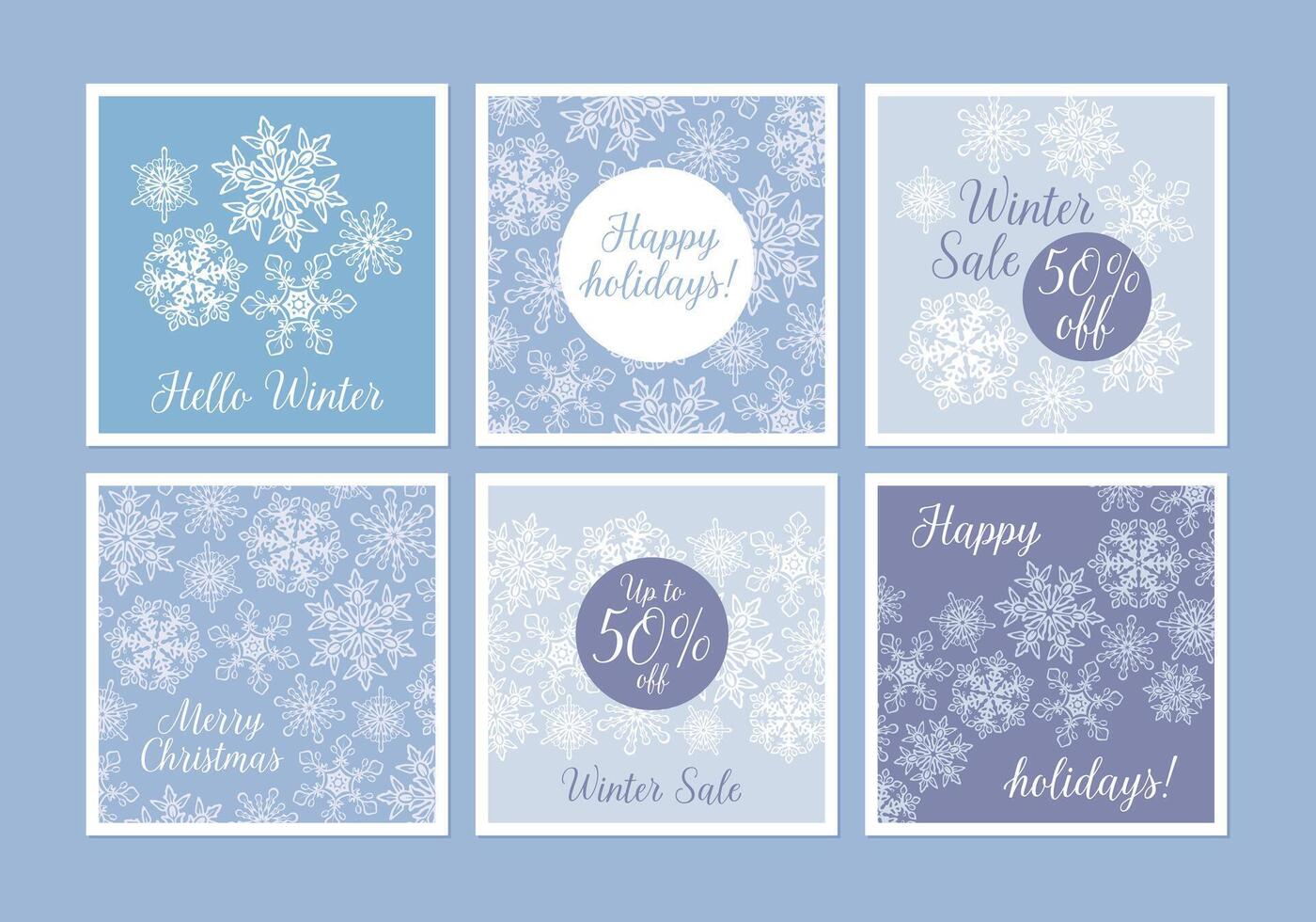 Boho snowflakes banner set vector