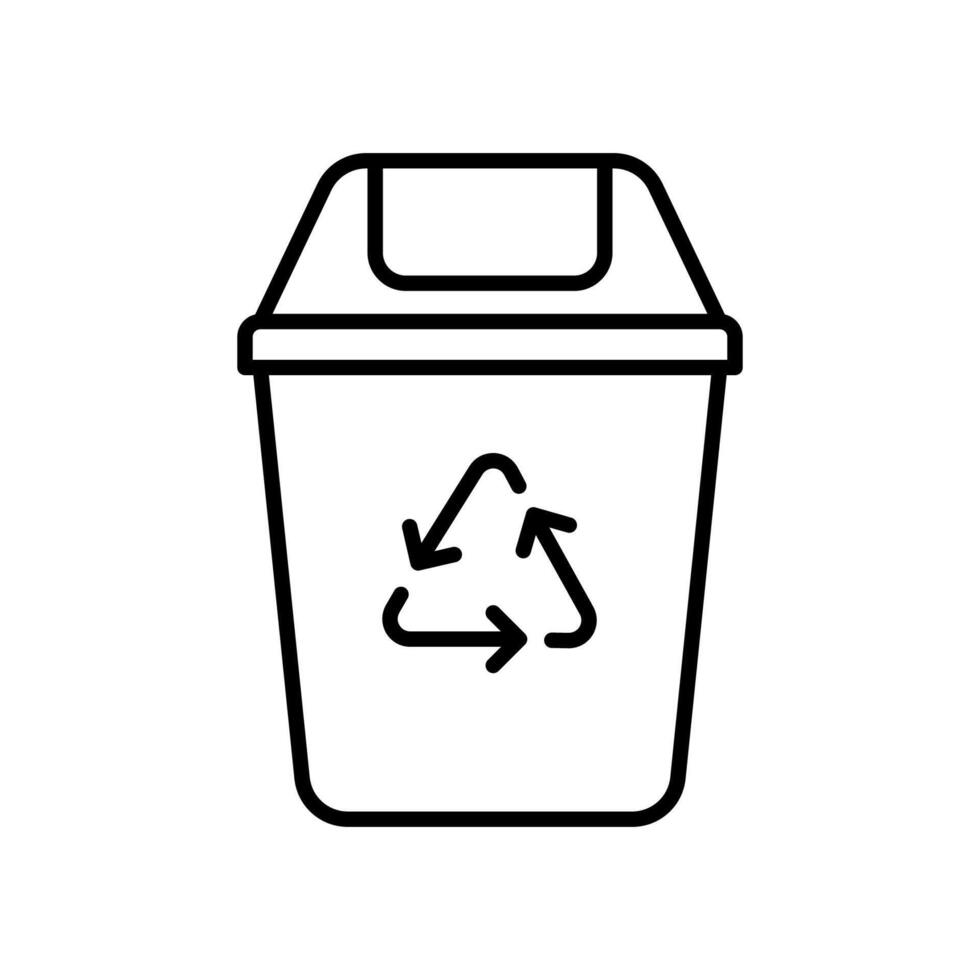 Recycling bin icon for environmental sustainability vector