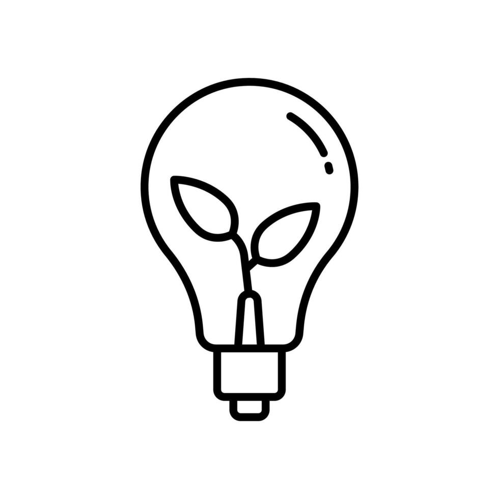 Energy saving lamp icon with leafy sprout vector