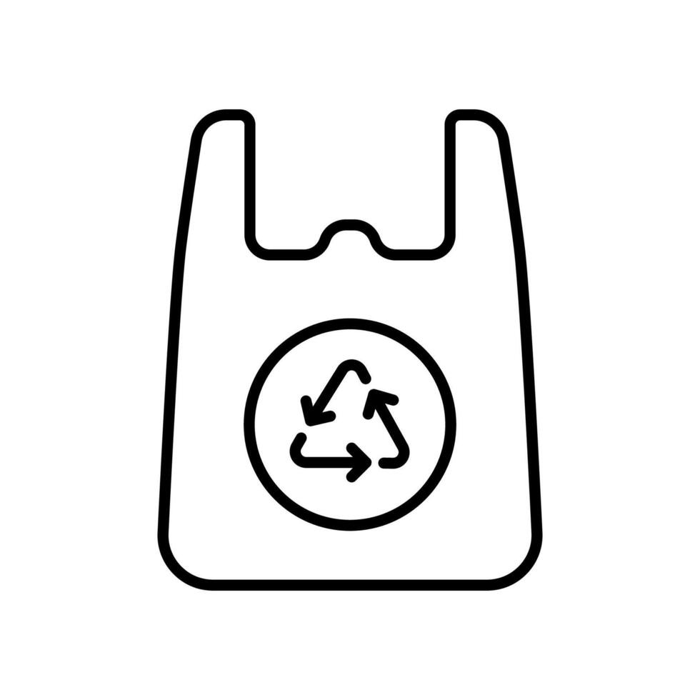 Reusable or recyclable plastic bag icon vector