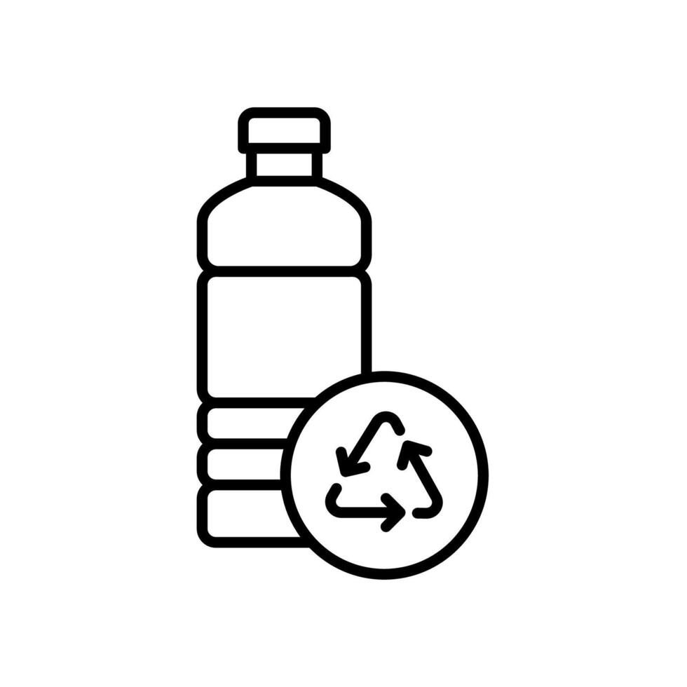 Eco-friendly recycled plastic bottle icon vector