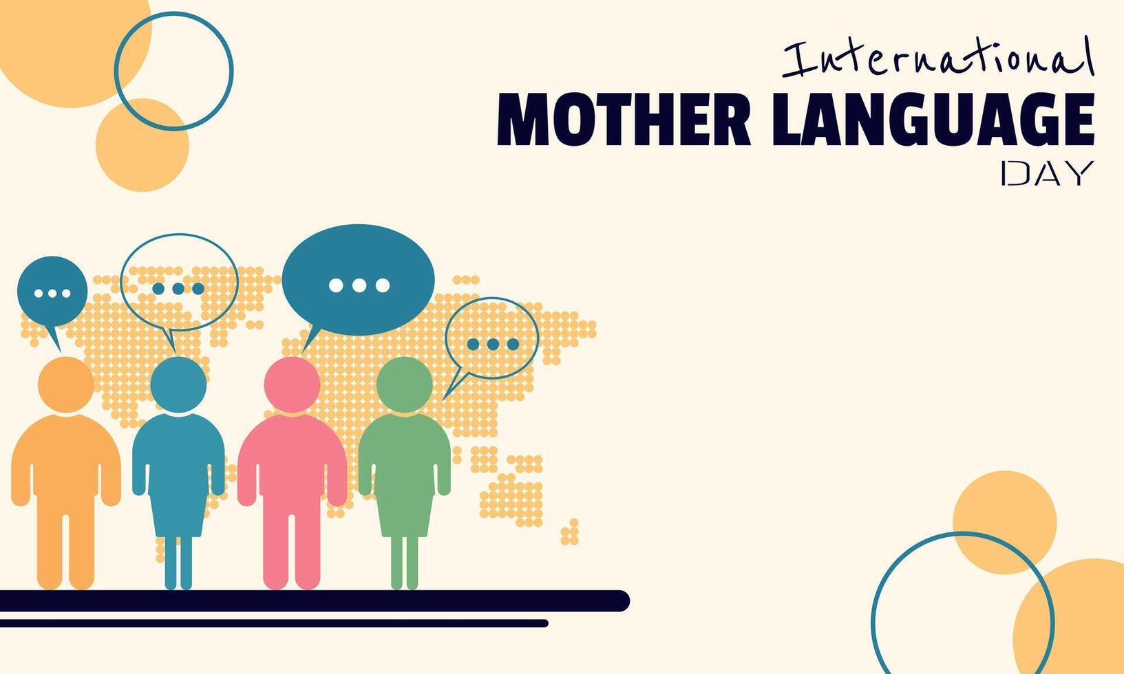 International Mother Language Day Template. People in the world speak different languages vector