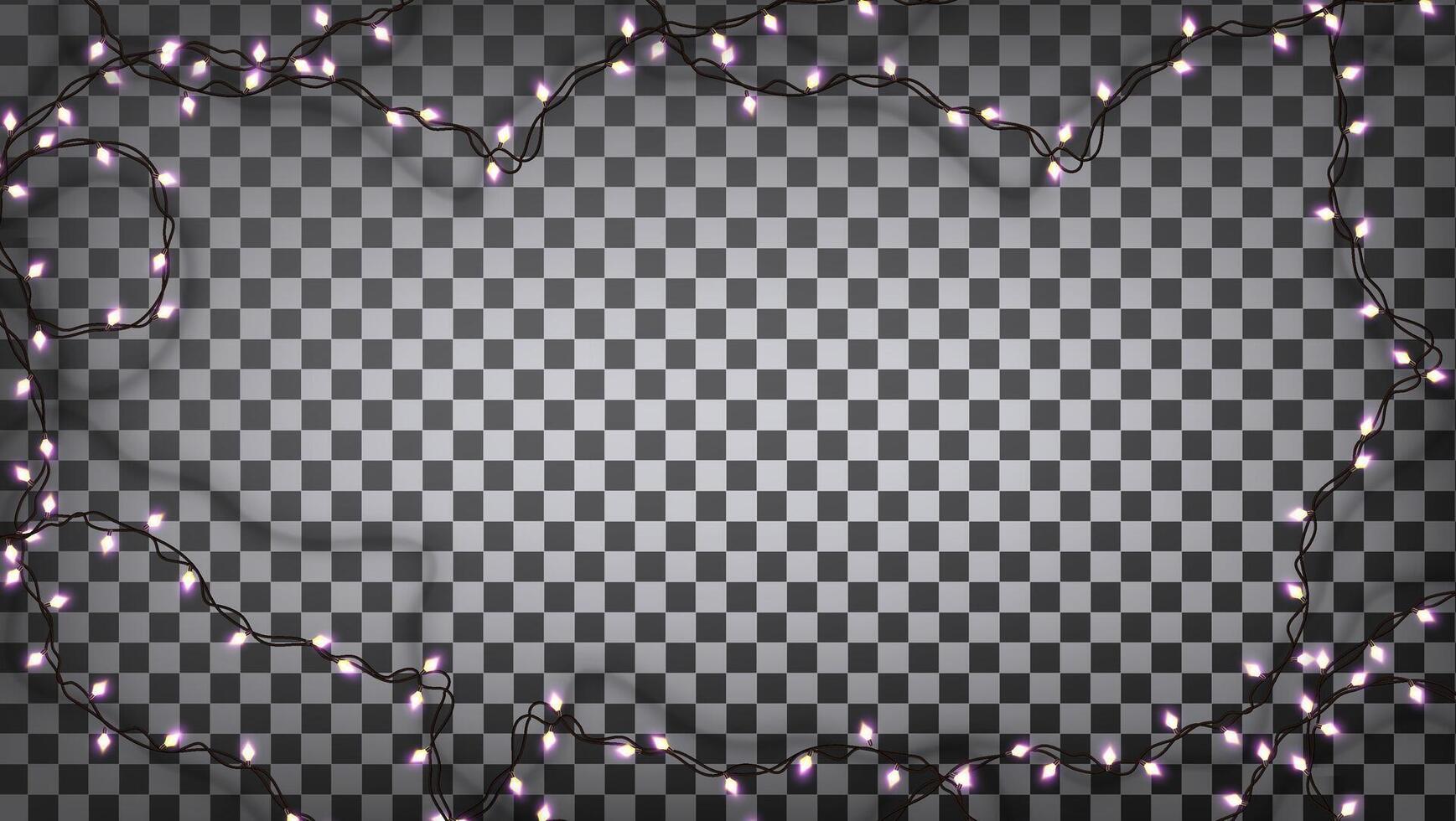 Garlands and Christmas lights effects. Isolated elements featuring glowing lights for a Xmas holiday greeting card design. vector