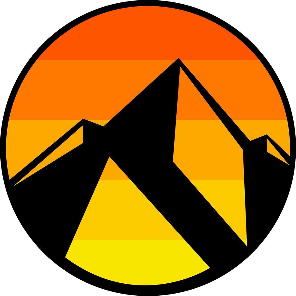 Simply circle pin mountain vector