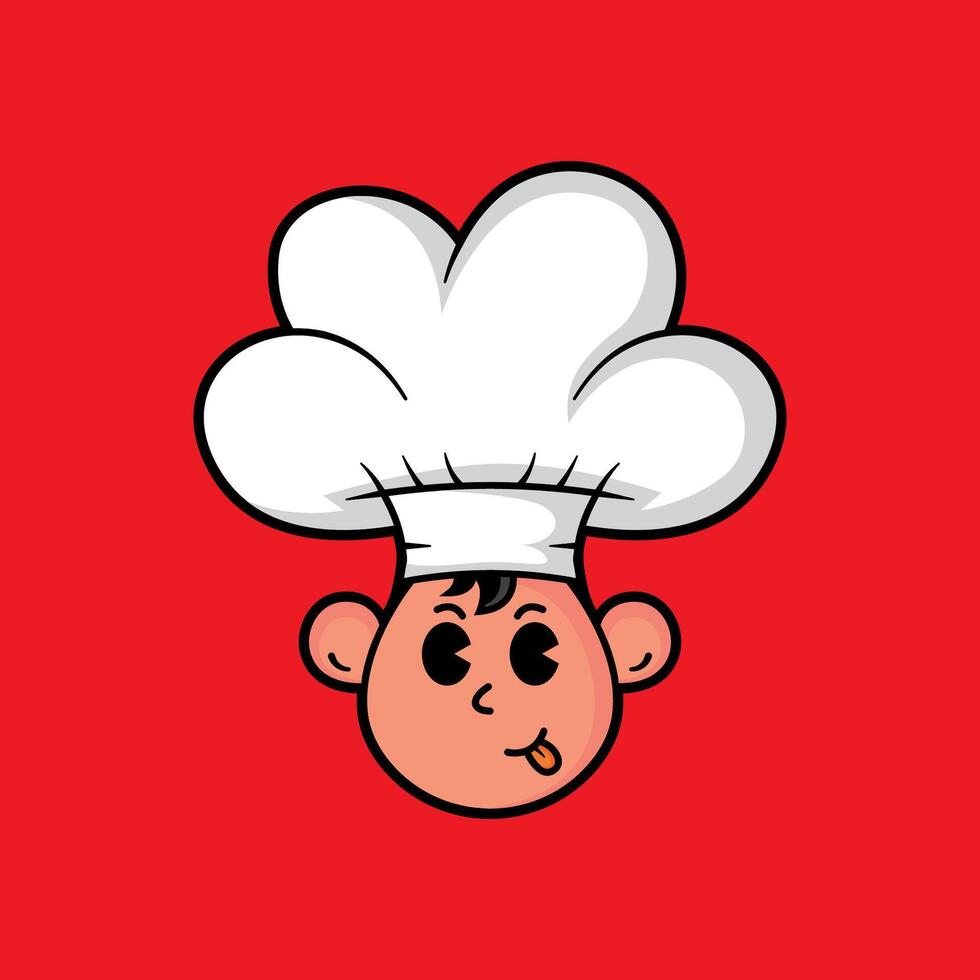 male chef character symbol with funny face vector