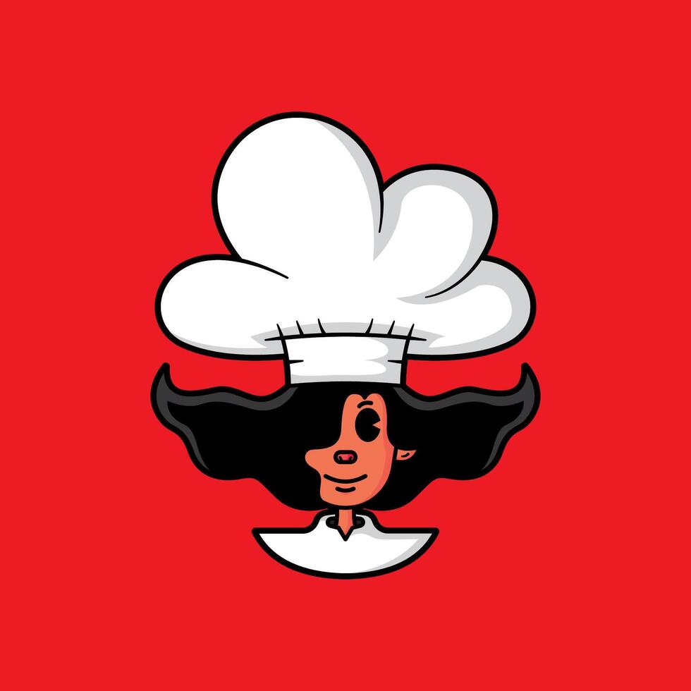 cute female chef character symbol vector