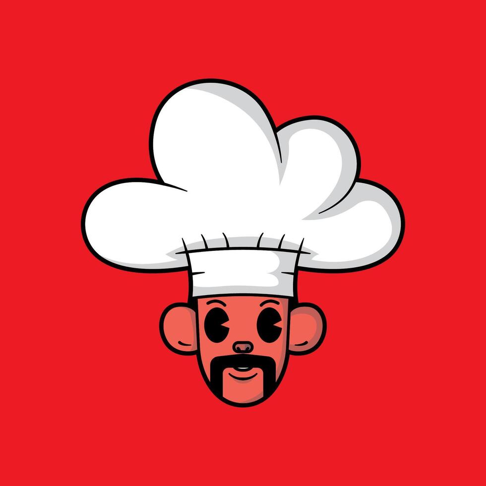 the character symbol of a male chef with his characteristic mustache vector
