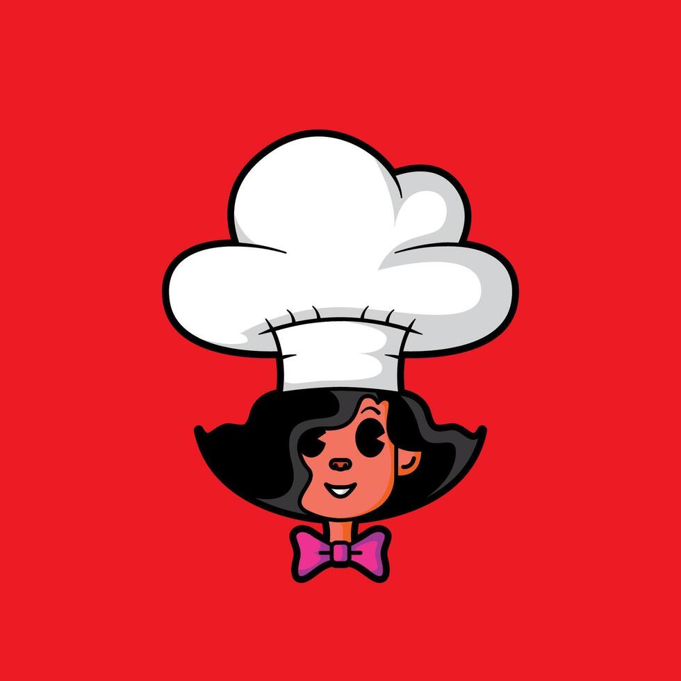 female chef character symbol with tie vector